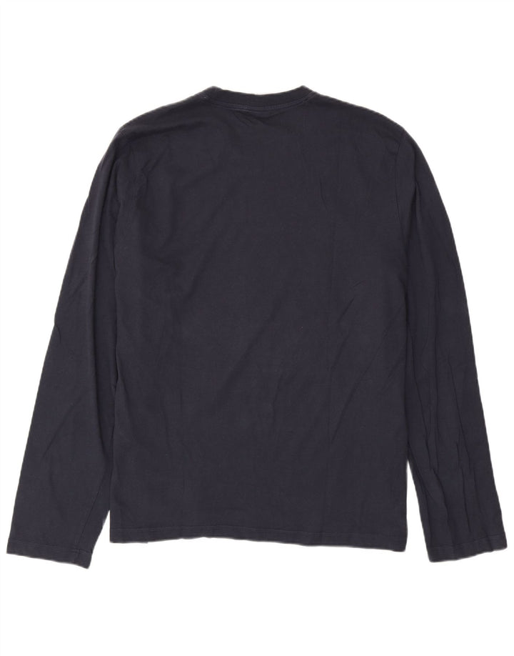 Top Adidas da uomo a maniche lunghe XL in cotone blu navy