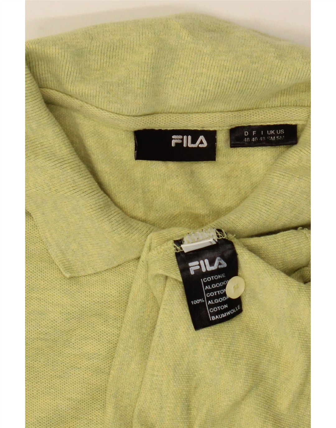 Polo da uomo FILA piccola in cotone screziato verde