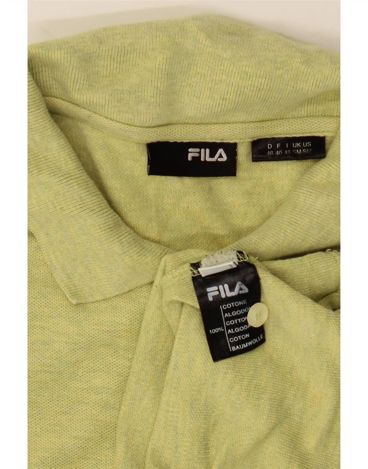 Polo da uomo FILA piccola in cotone screziato verde