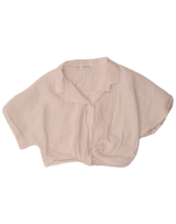 Blusa corta per ragazze Zara 11-12 anni in modal bianco