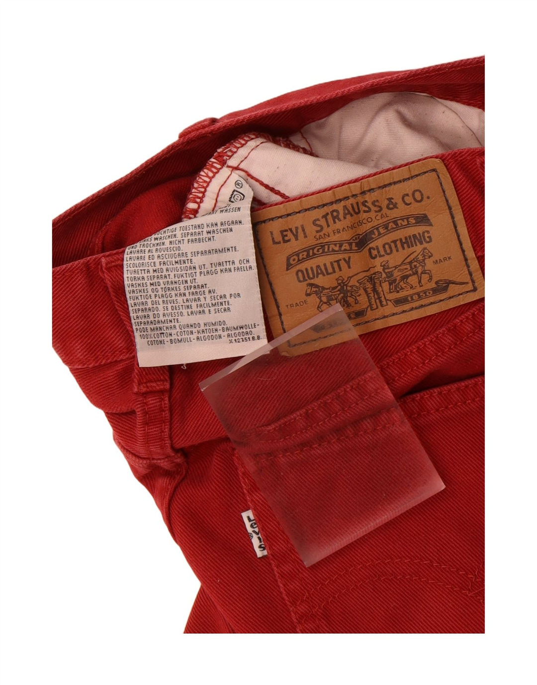 LEVI'S Womens Straight Jeans W24 L28 Red Cotton