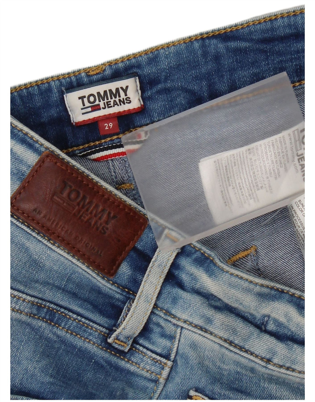 Mini gonna di jeans da donna Tommy Hilfiger W29 cotone blu medio