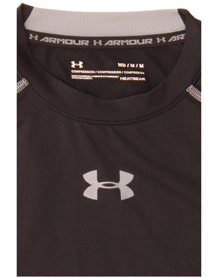 Maglietta a compressione da uomo Under Armour Top a righe nere medie
