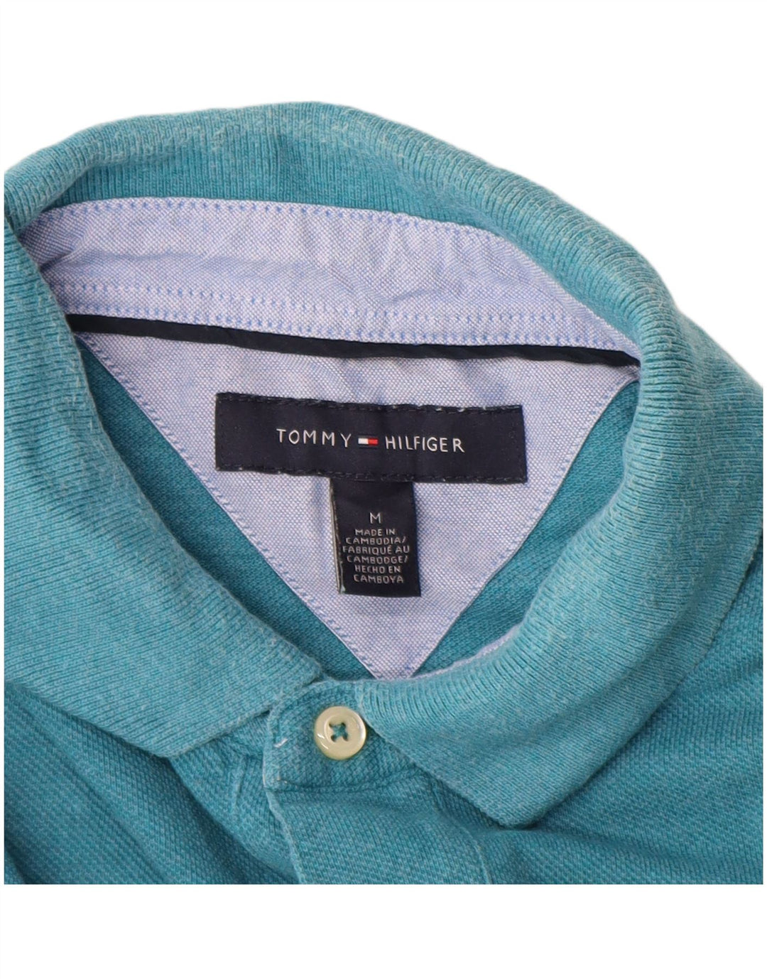 TOMMY HILFIGER Polo da uomo in cotone blu medio