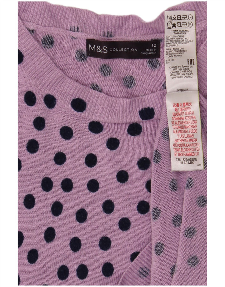 Maglione maglione con scollo a barca da donna Marks & Spencer UK 12 viola medio