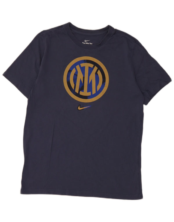 T-shirt grafica da uomo Nike Inter Milan Top in cotone blu navy medio