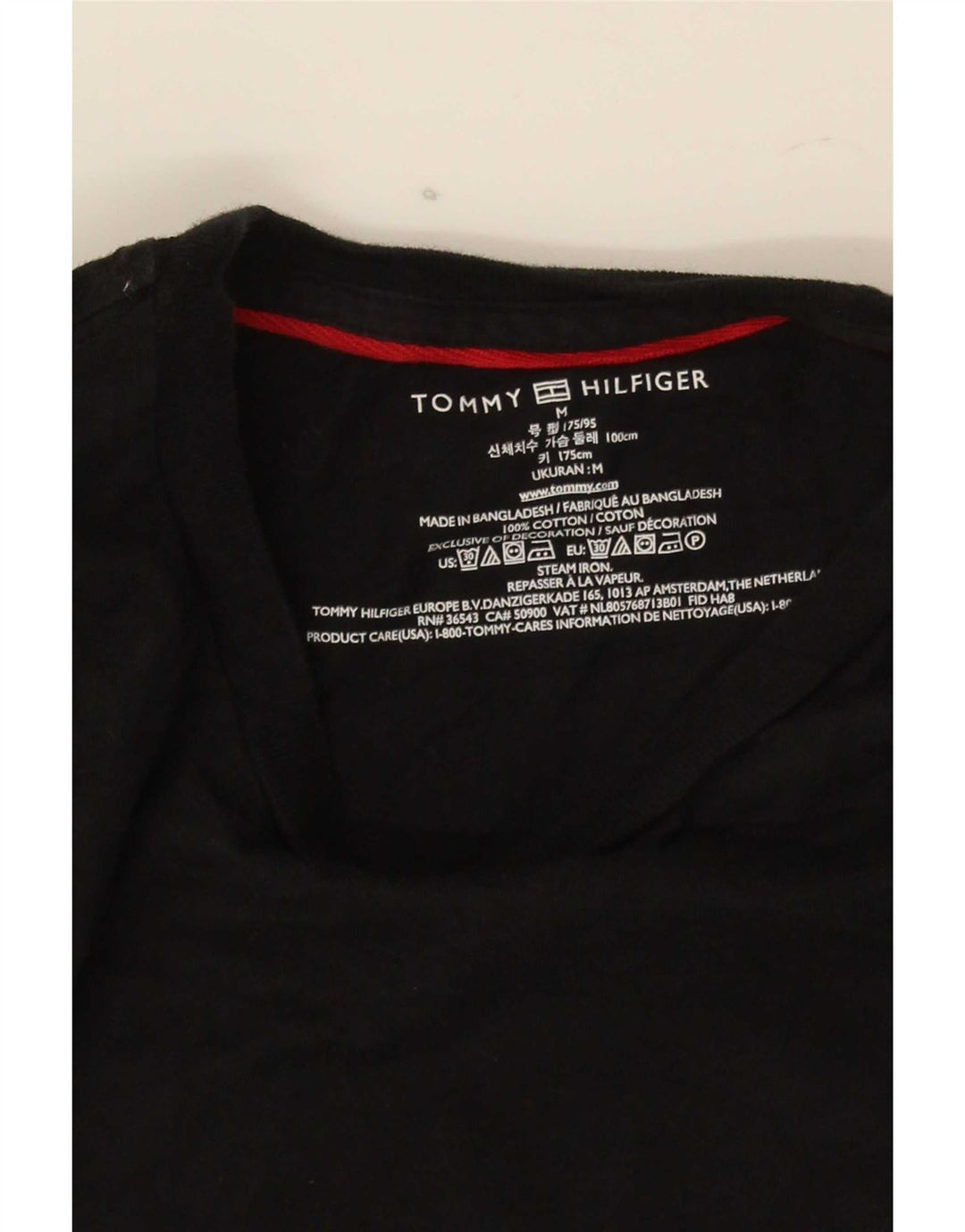 T-shirt da uomo Tommy Hilfiger Top in cotone nero medio