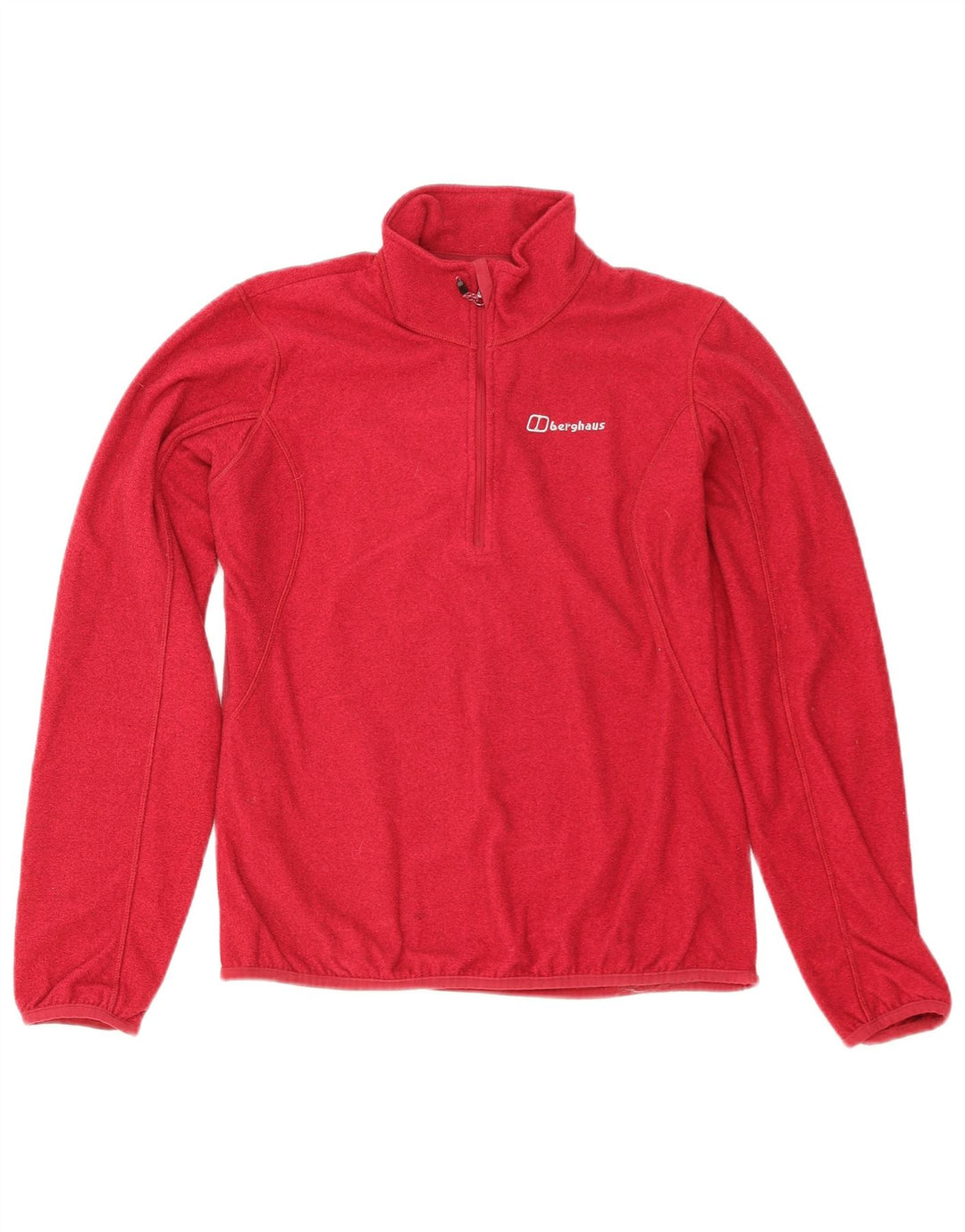 Maglione in pile da donna Berghaus con zip e collo UK 12 medio rosso poliestere