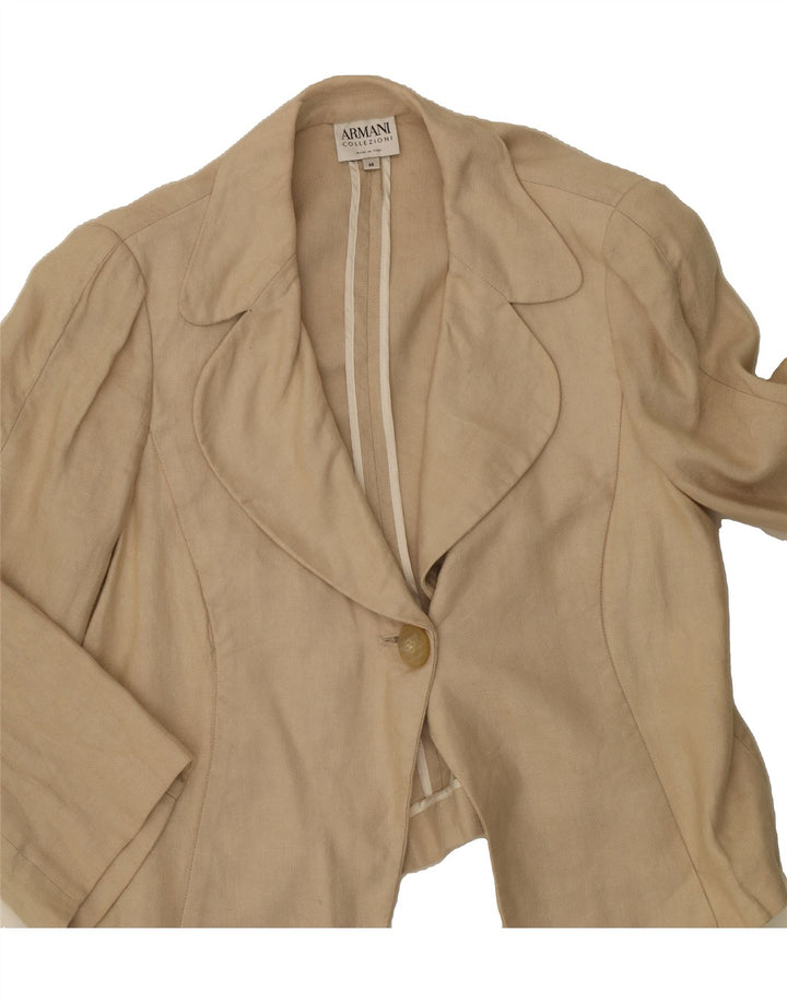 ARMANI COLLEZIONI Womens 1 Button 2 Piece Set IT 44 Medium W28 L29 Beige Vintage Armani Collezioni and Second-Hand Armani Collezioni from Messina Hembry 