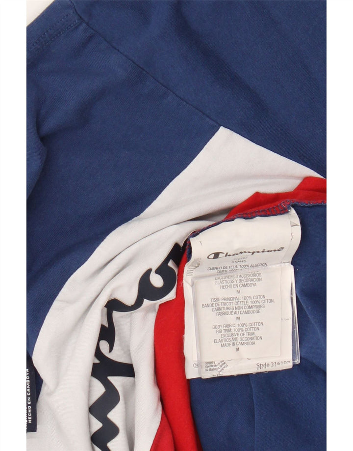 T-shirt grafica da uomo Champion Top in cotone color block medio multicolore