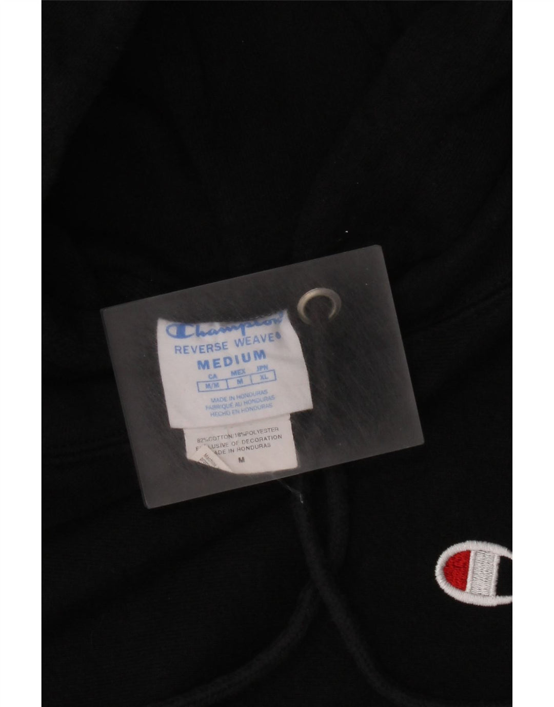 Maglione con cappuccio Champion Reverse Weave da uomo in cotone nero medio