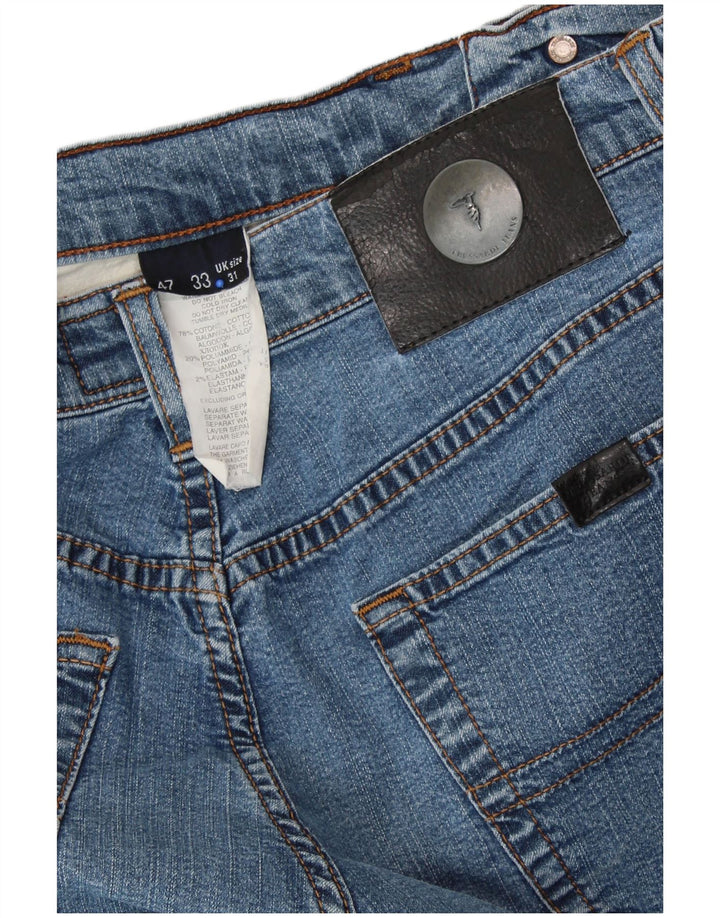 Jeans TRUSSARDI da uomo a gamba larga cropped W31 L26 in cotone blu