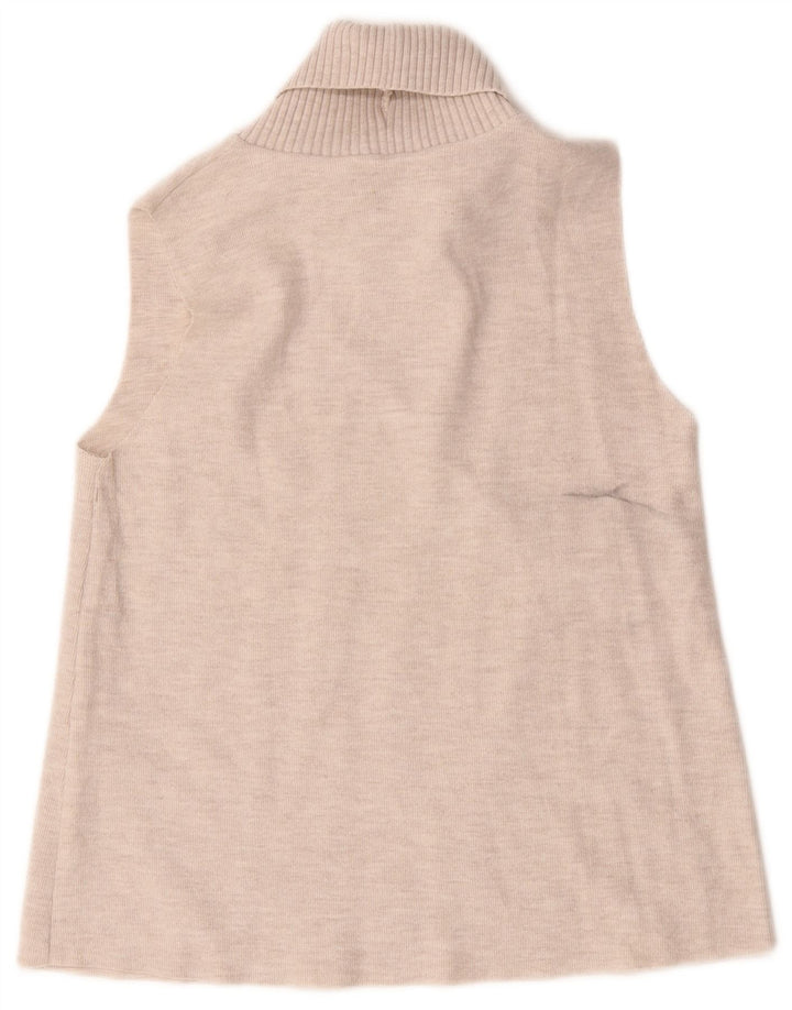Canotta Zara da donna con collo alto, UK 12, cotone beige medio