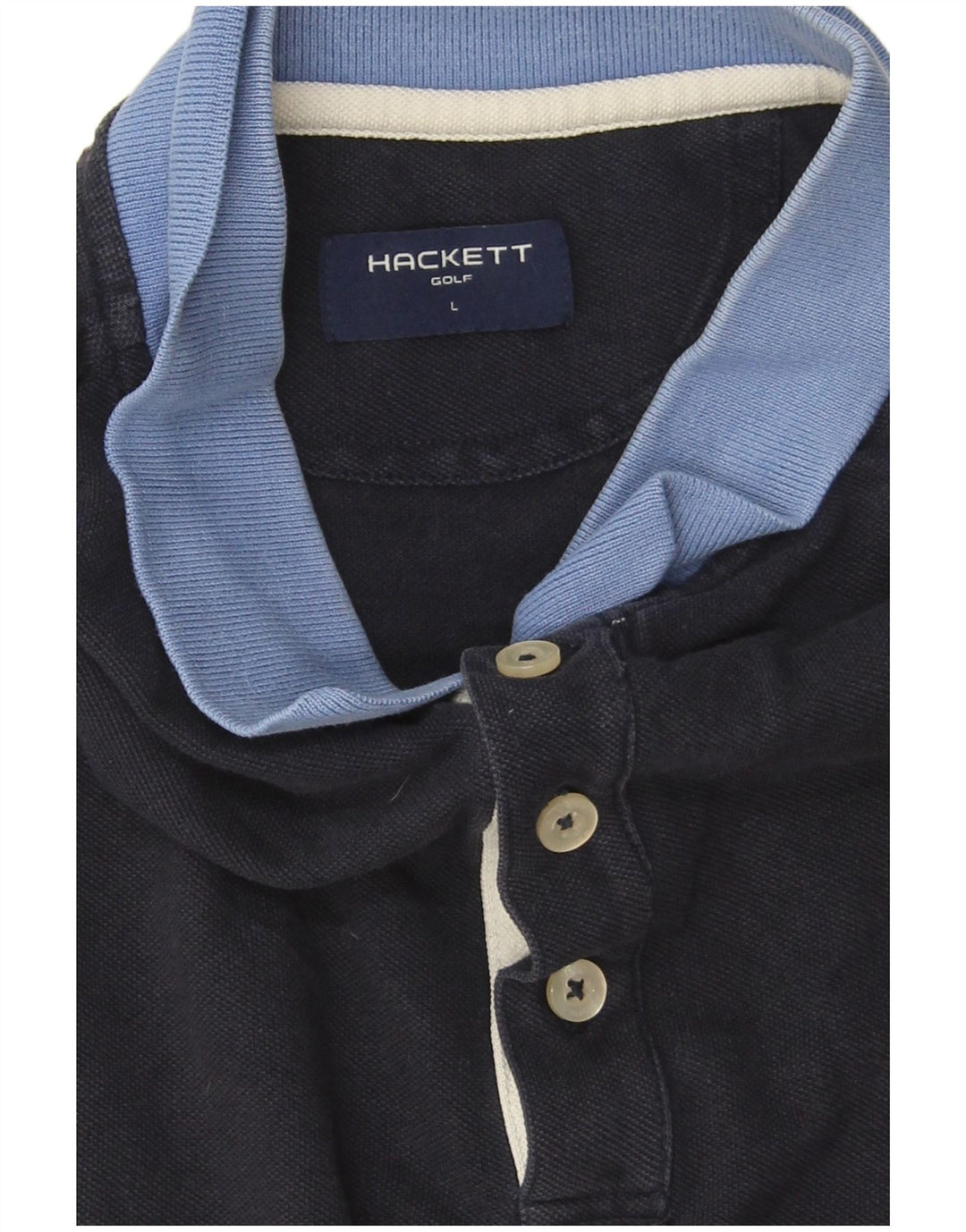 Polo da uomo Hackett grande in cotone color block blu navy