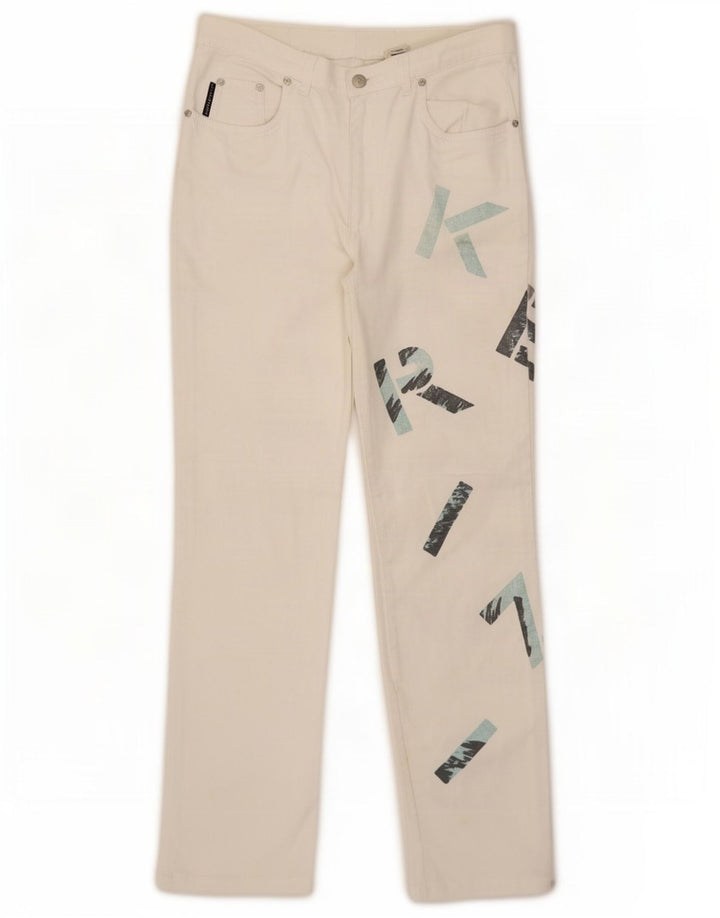 Jeans dritti con grafica Krizia da donna W30 L29 bianchi