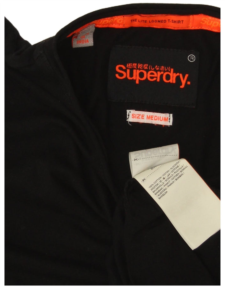 T-shirt da uomo SUPERDRY Top in cotone nero medio