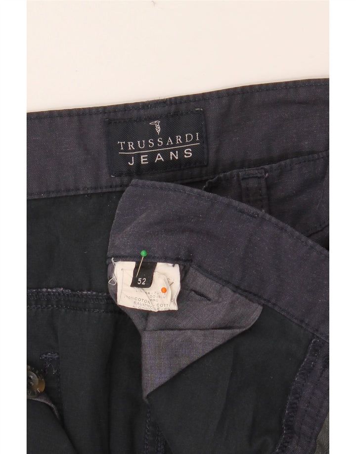 Pantaloni Chino Dritti Uomo TRUSSARDI IT 52 XL W36 L34 Blu Navy Cotone
