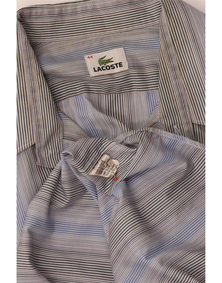 Camicia da uomo Lacoste taglia 44 XL cotone a righe blu
