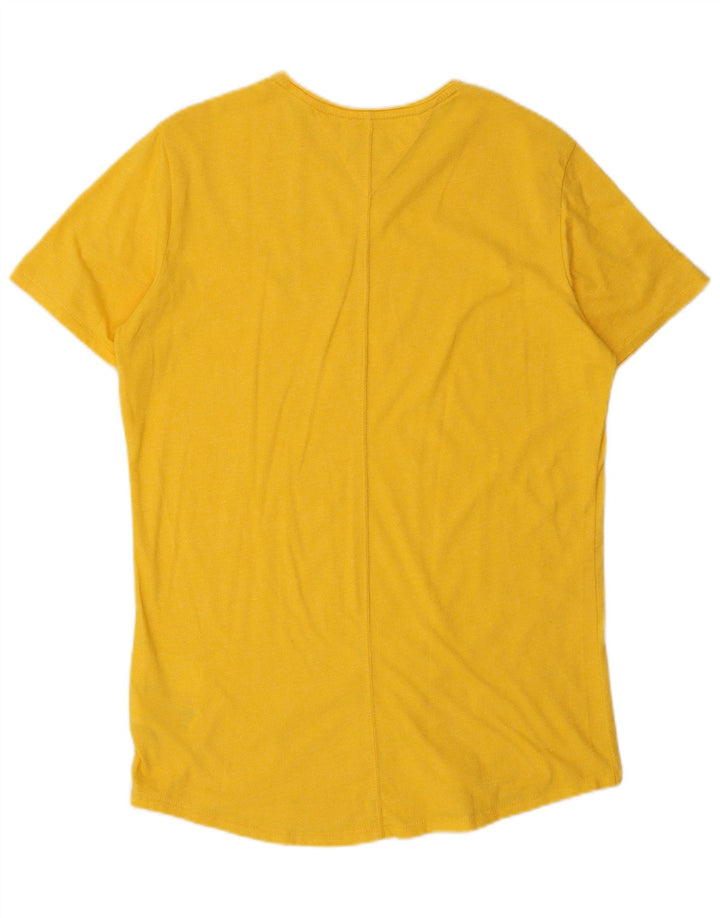 TOMMY HILFIGER T-shirt da donna Top UK 14 cotone giallo medio