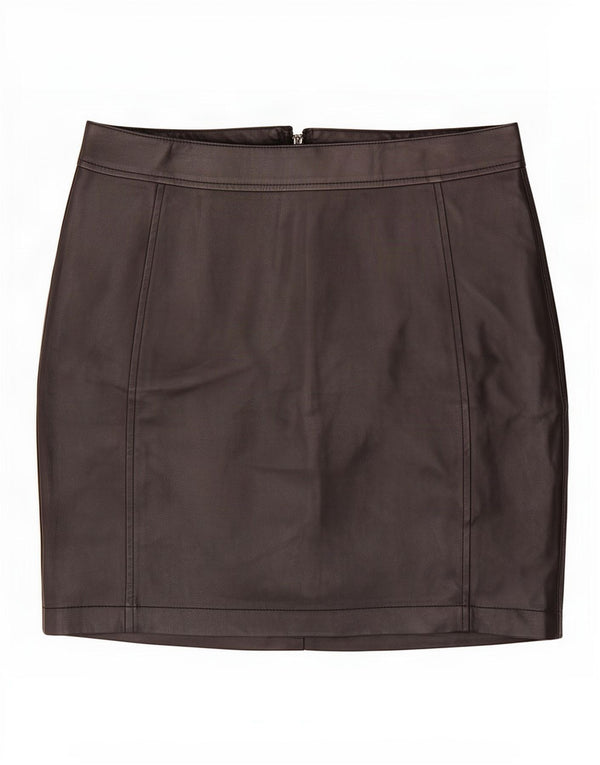 Minigonna da donna in ecopelle Lipsy UK 12 media W30 poliestere nero