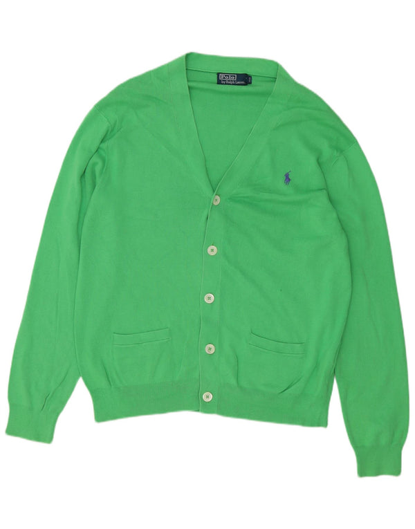 Polo Ralph Lauren Maglione cardigan da uomo grande in cotone verde