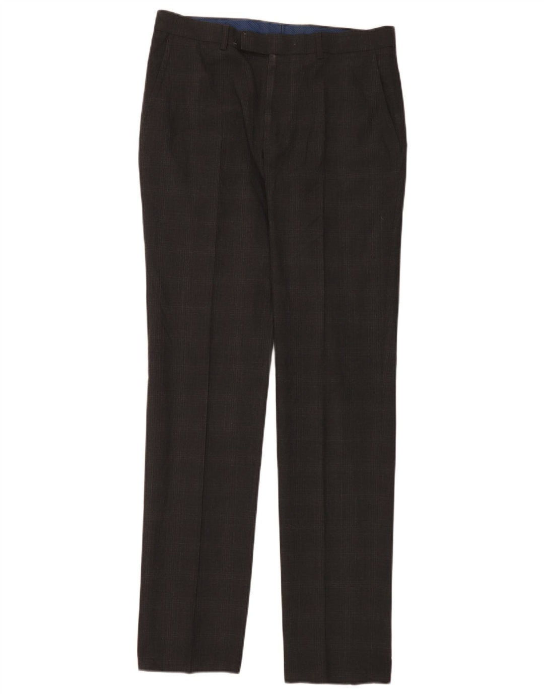 Pantaloni da abito da uomo Marks & Spencer super slim fit W32 L33 a quadri grigi