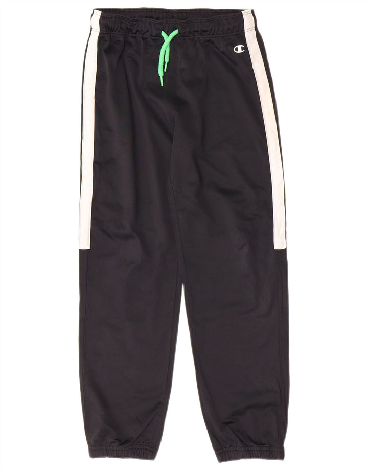 CHAMPION Boys Climalite Tracksuit Trousers Joggers 7-8 Years Small  Black