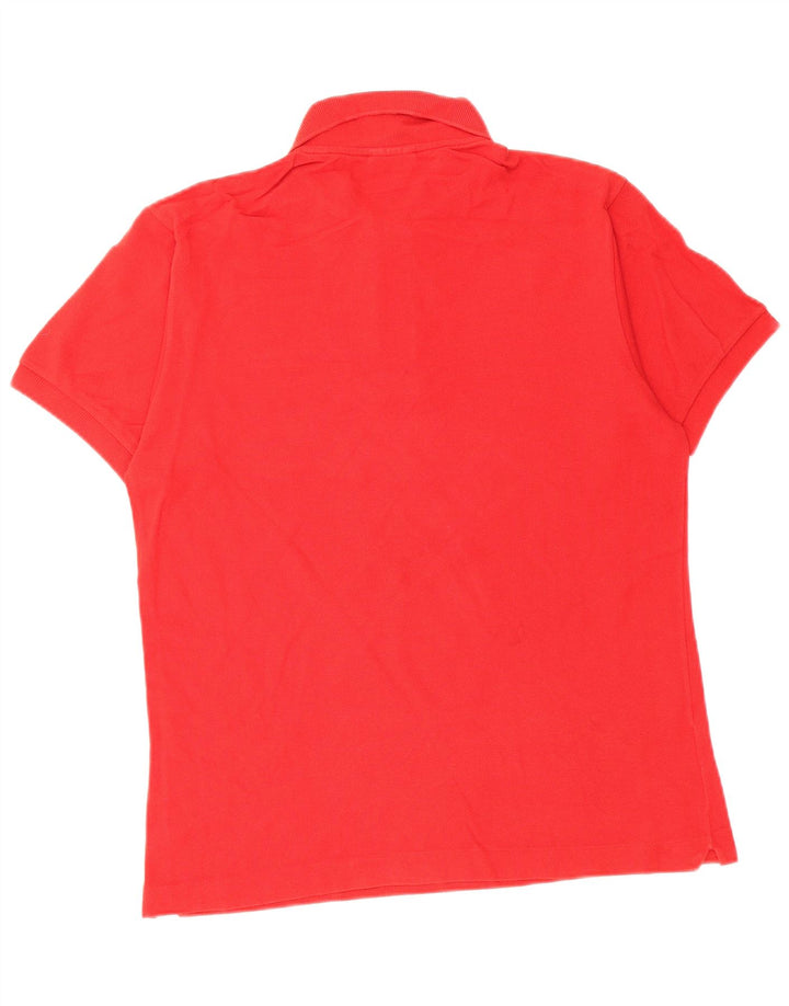 LACOSTE Mens Polo Shirt Size 3 Small Red Cotton
