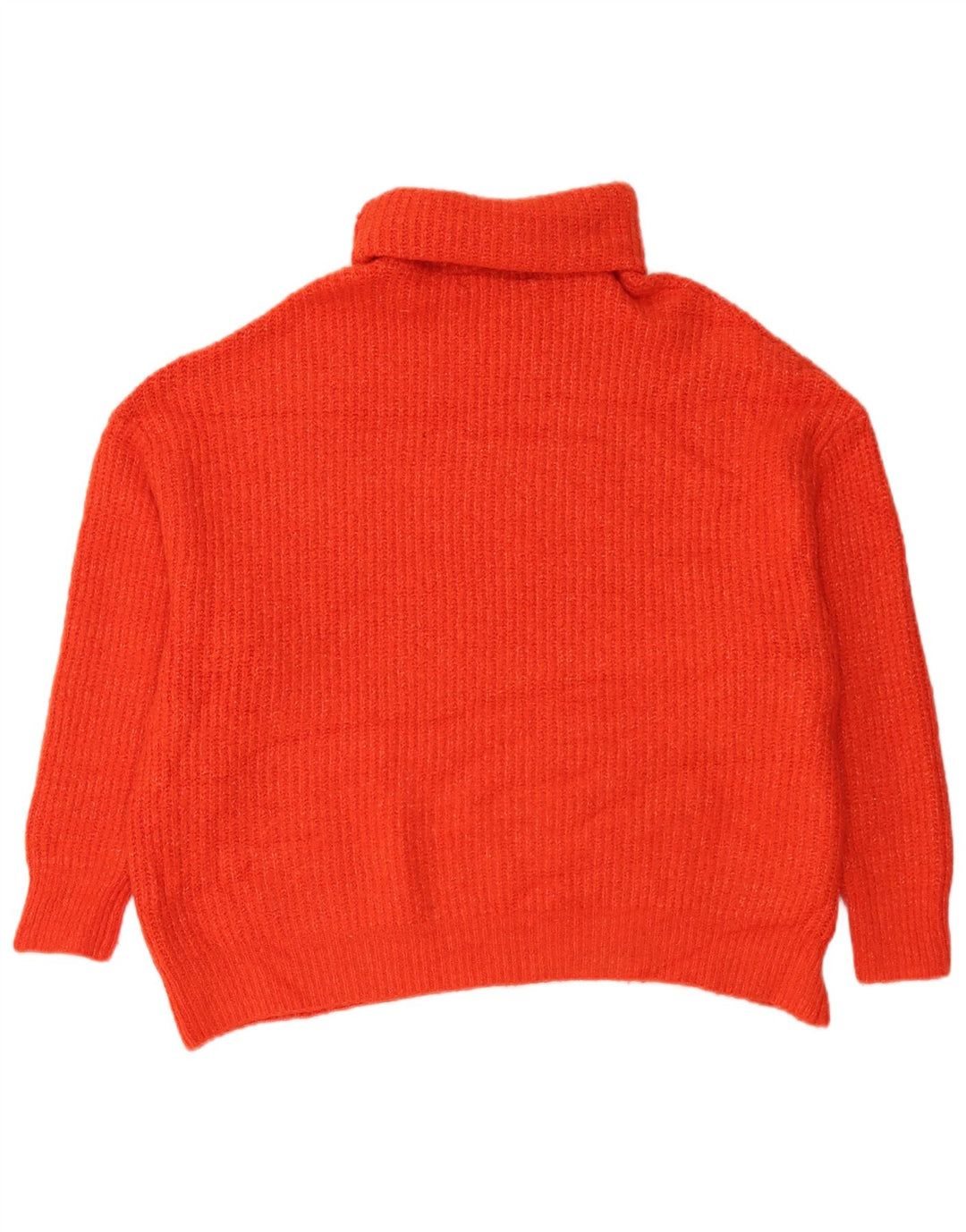 Maglione maglione oversize con collo alto da donna Zara UK 16 grande acrilico arancione