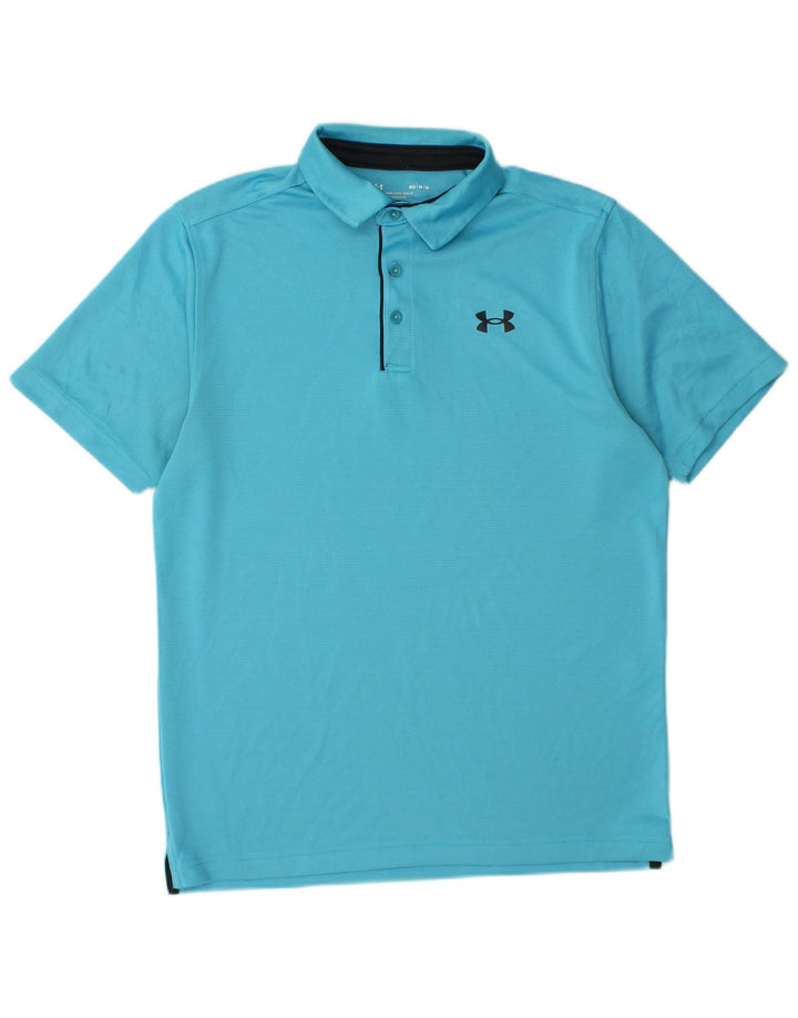 Polo da uomo dal taglio ampio UNDER ARMOUR in poliestere blu medio