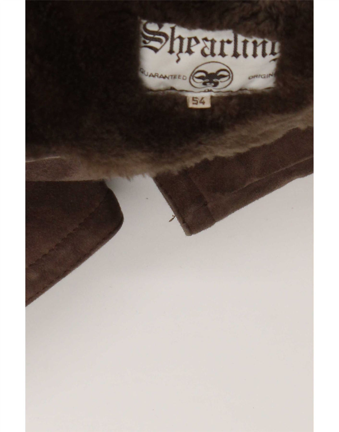 Giacca in shearling vintage da uomo IT 54 2XL Shearling marrone