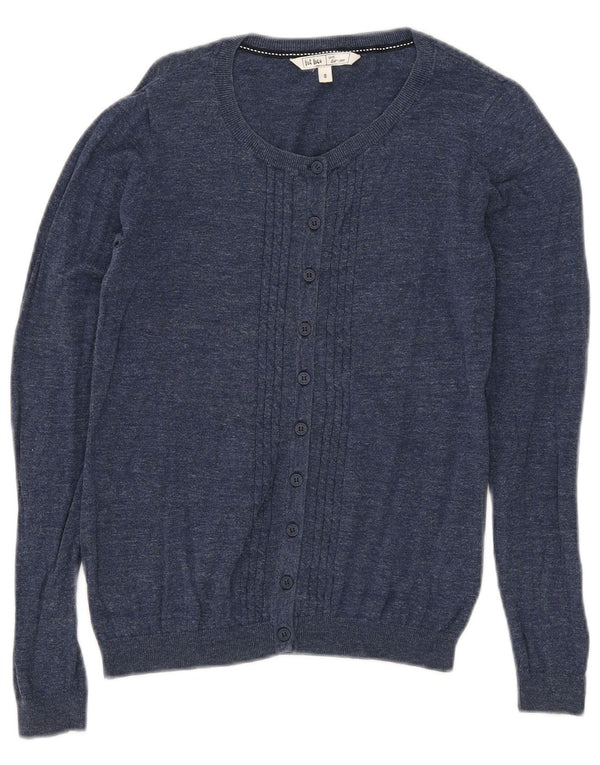 Maglione cardigan da donna Fat Face UK 8 Piccolo cotone screziato blu navy