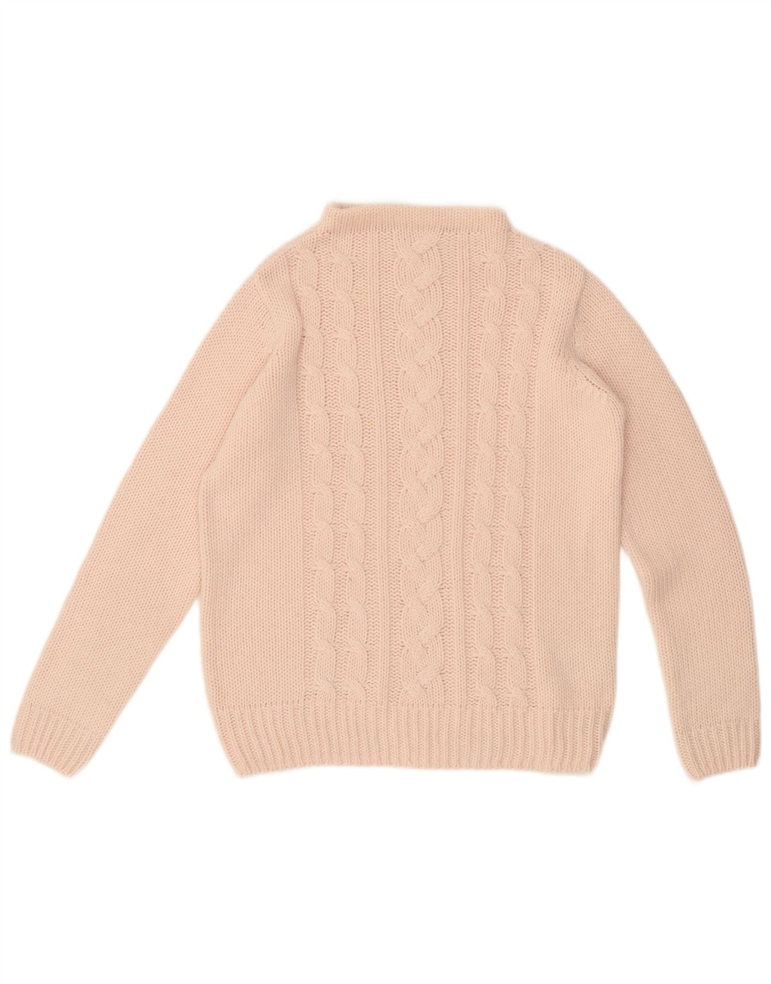 VINTAGE Womens Turtle Neck Jumper Sweater UK 16 Large Pink Polyacrylic
