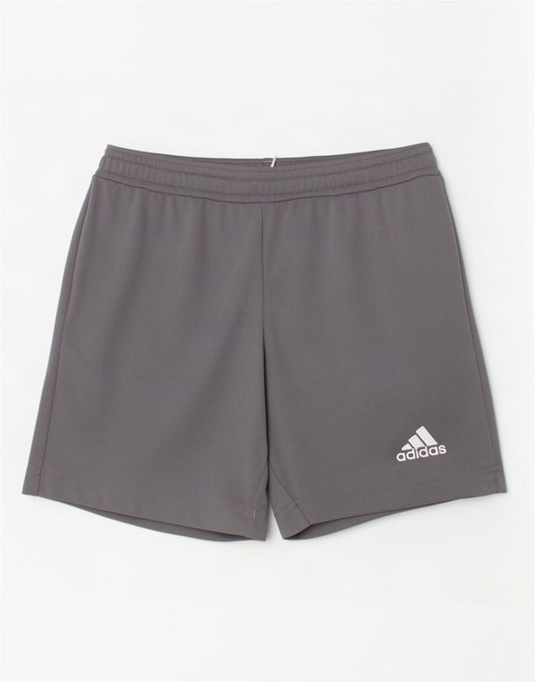 Pantaloncini sportivi Adidas Aeroready da ragazzo 7-8 anni in poliestere grigio