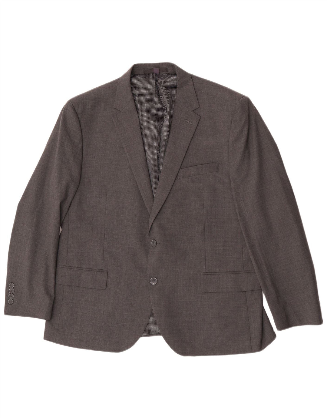 Giacca blazer a 2 bottoni da uomo Marks & Spencer UK 44 XL lana a quadri grigia