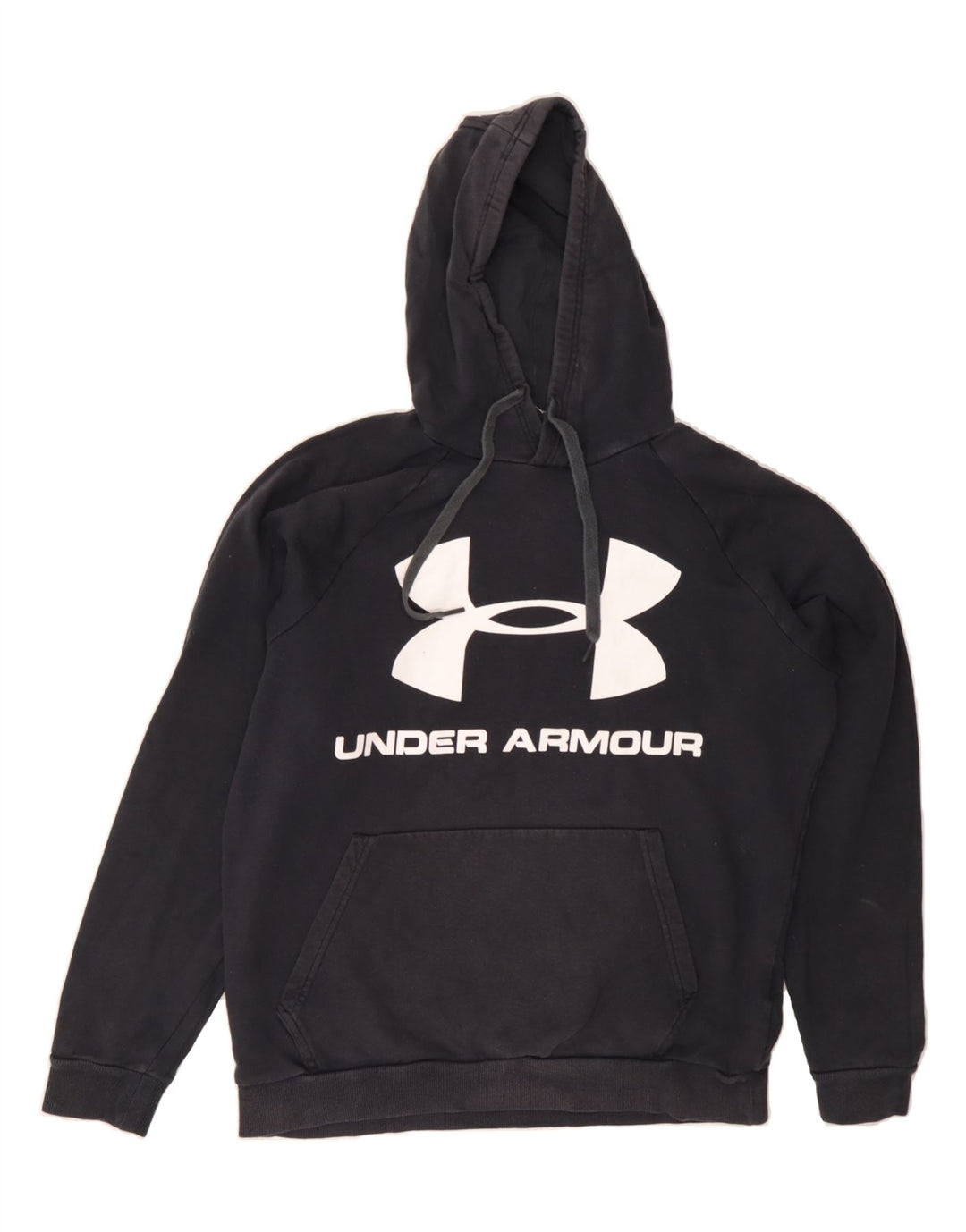 UNDER ARMOUR Mens Graphic Hoodie Jumper Medium Black Vintage Under Armour and Second-Hand Under Armour from Messina Hembry 