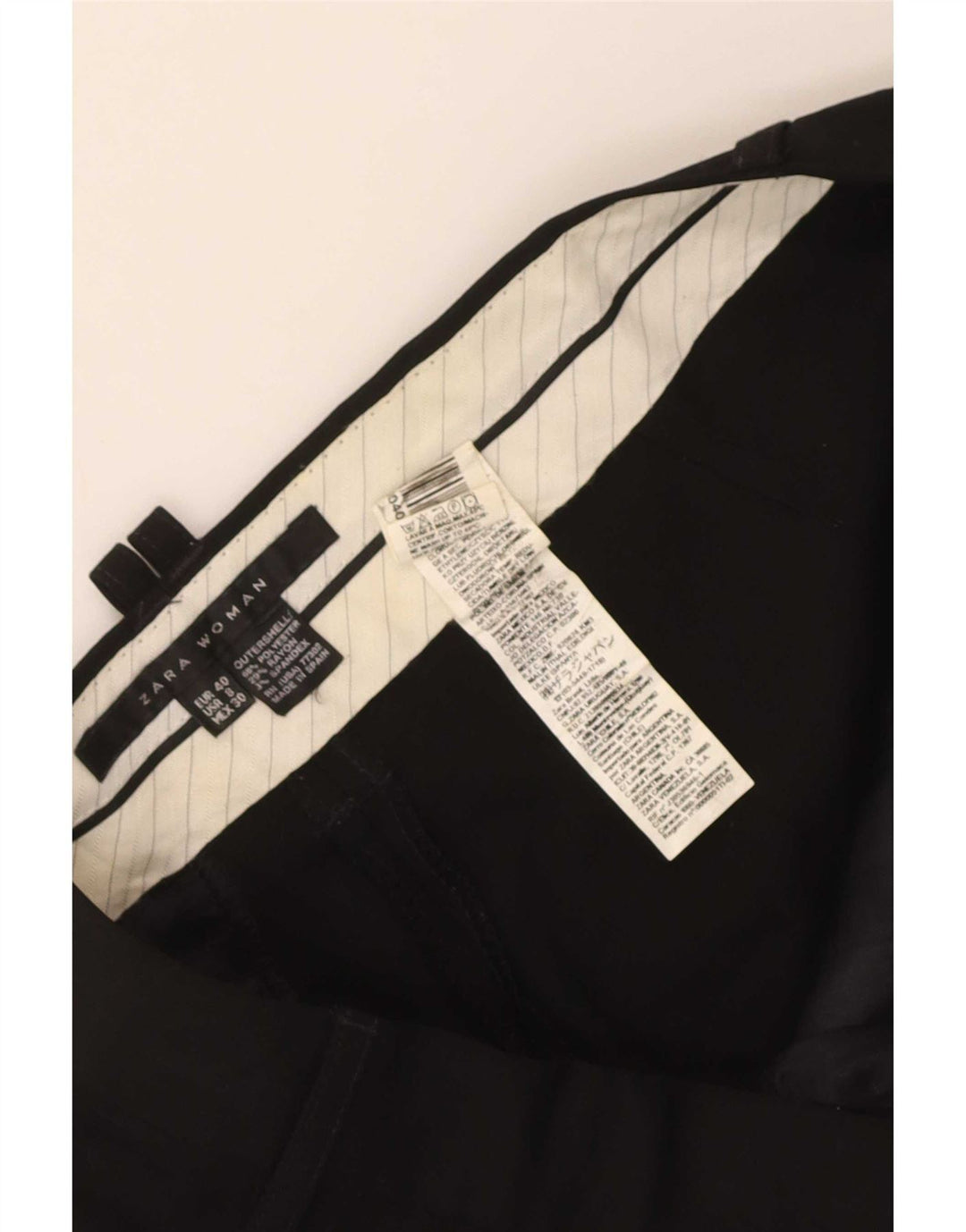 Pantaloni chino dritti da donna Zara EU 40 medi W30 L34 poliestere nero