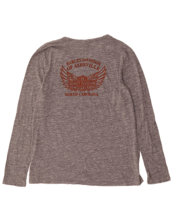 Harley Davidson Maglietta grafica da uomo a maniche lunghe 2XL Cotone chiazzato grigio