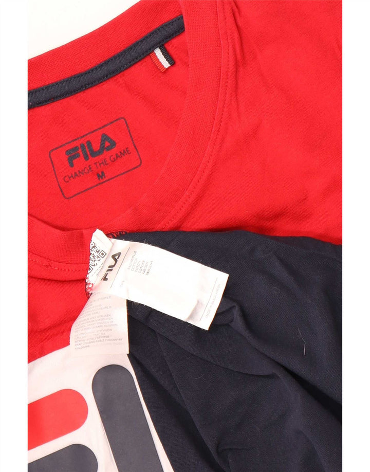 T-shirt grafica da uomo Fila Top in cotone color block medio multicolore