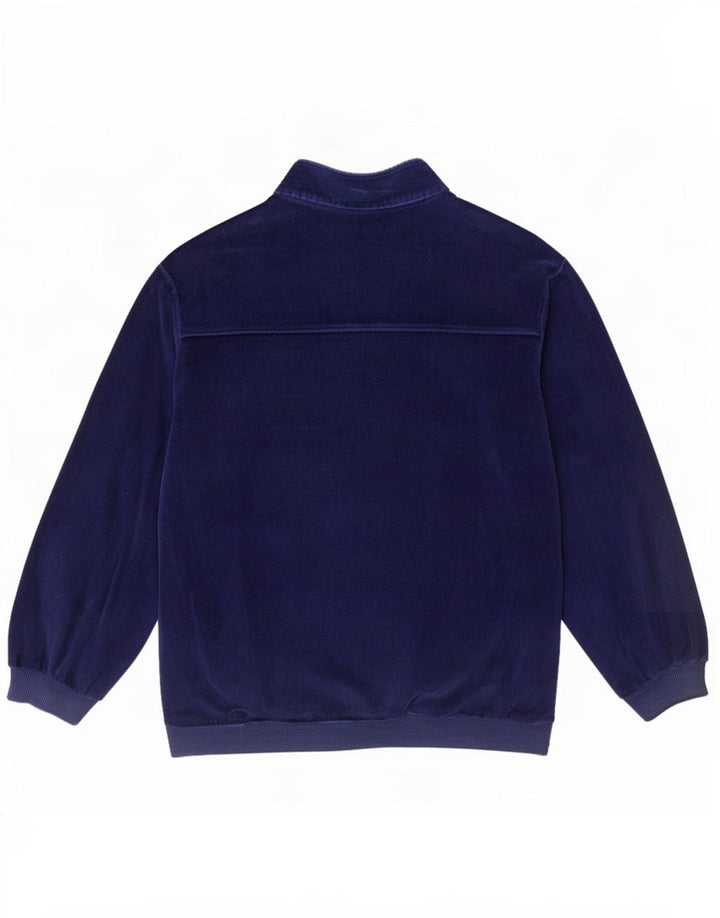 Giacca da ginnastica vintage da uomo in velluto medio blu navy