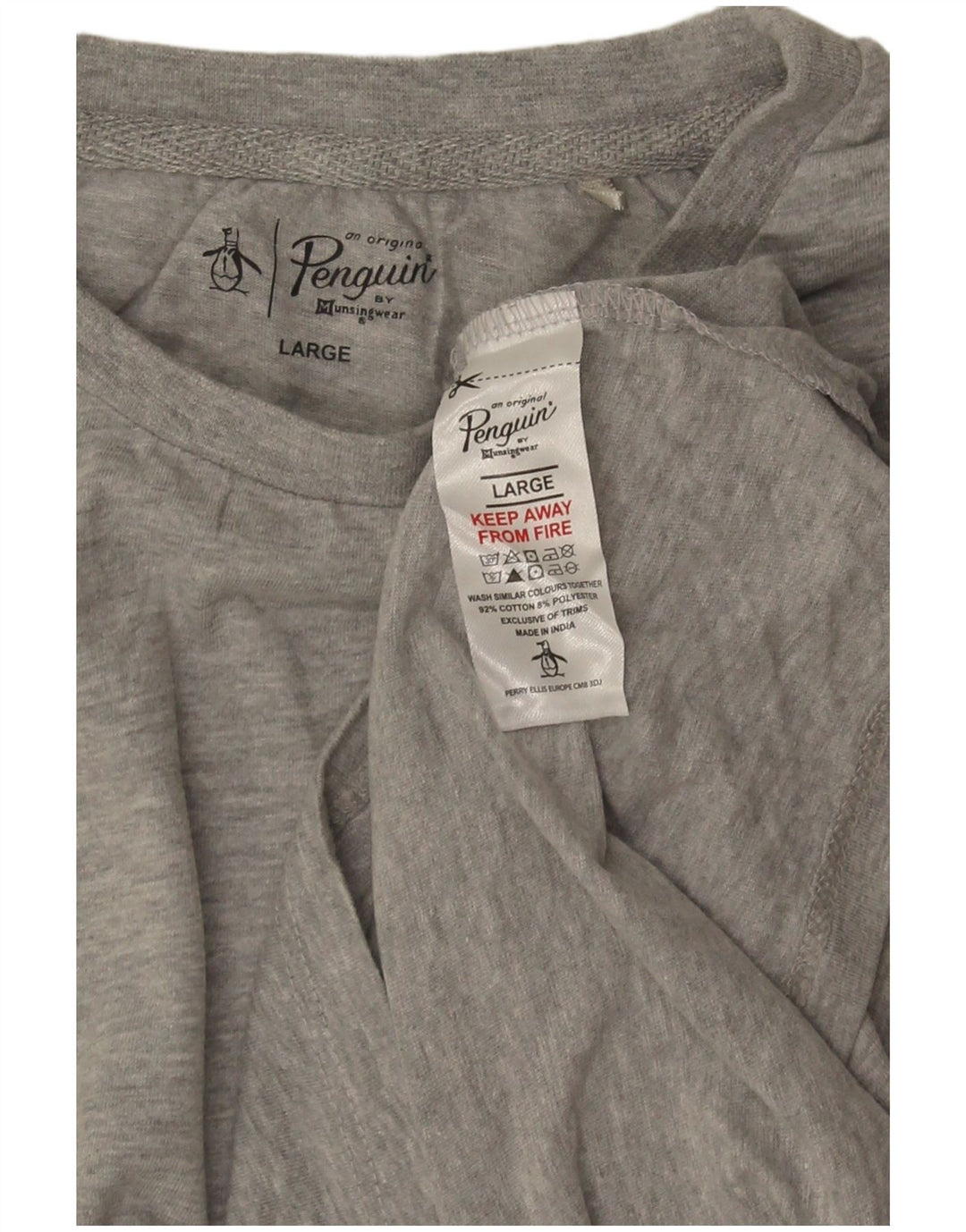 T-shirt da uomo Penguin Top grande in cotone chiazzato grigio