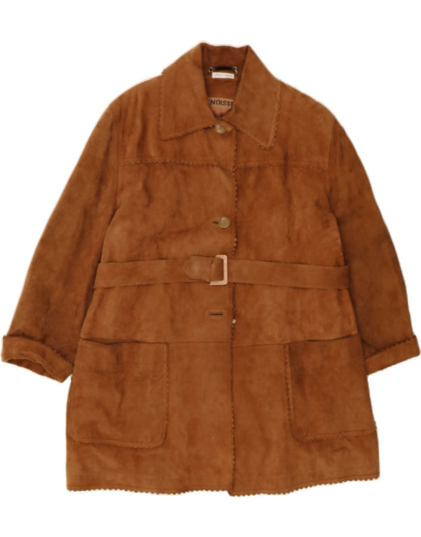 FENDISSIME Mens Suede Jacket UK 40 Large Brown