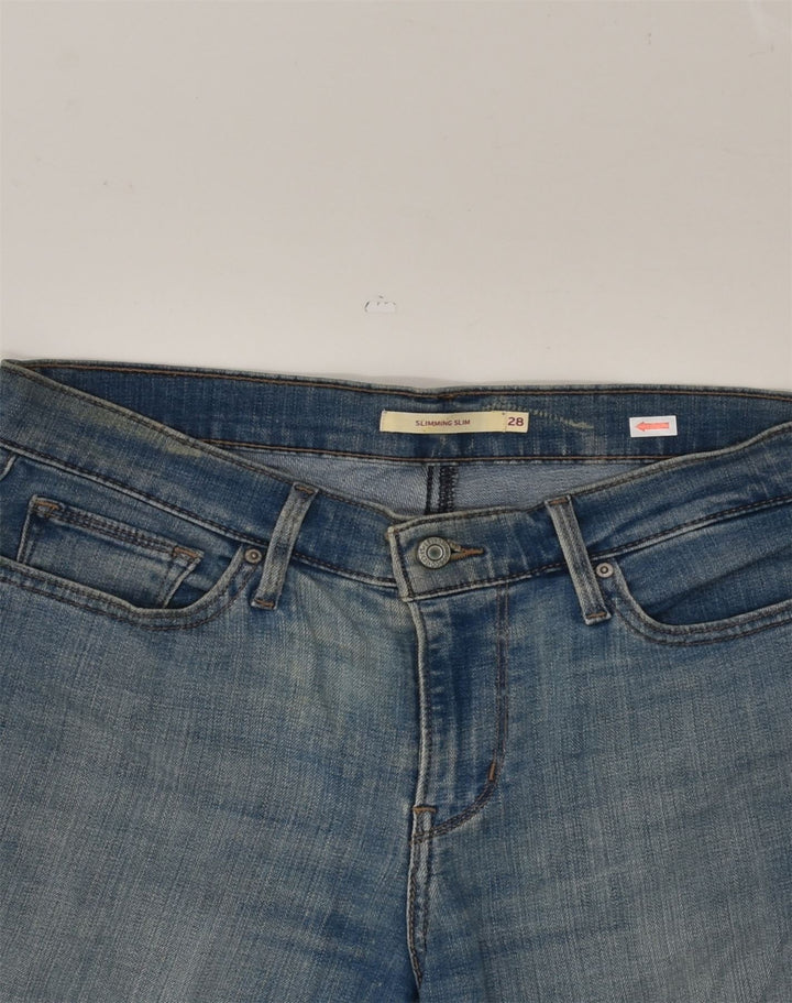 LEVI'S Womens Slimming Slim Jeans W28 L29  Blue Cotton | Vintage Levi's | Thrift | Second-Hand Levi's | Used Clothing | Messina Hembry 