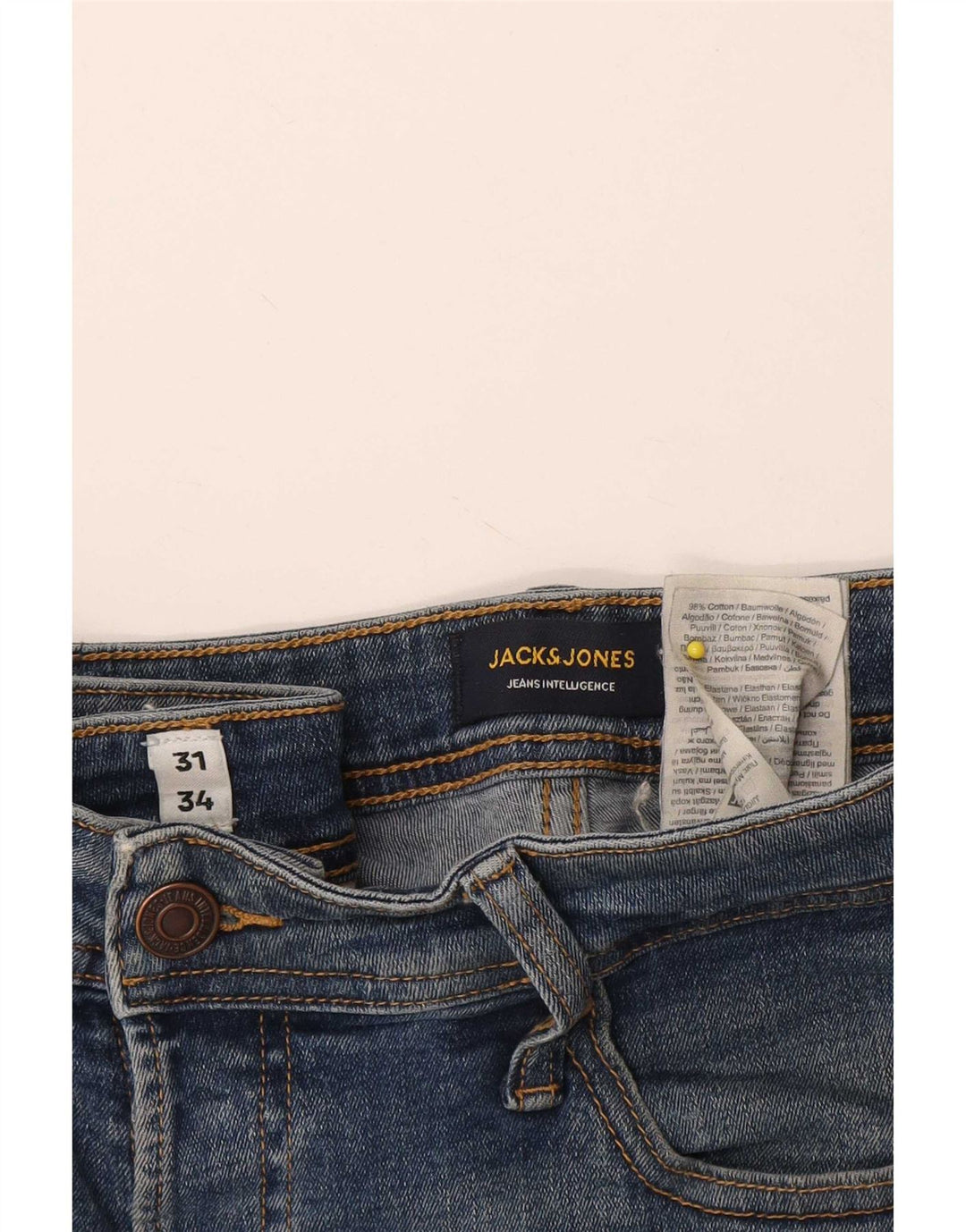 Jack & Jones Uomo GLENN Slim Jeans W31 L34 Cotone Blu