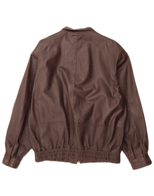 Giacca in pelle vintage da uomo UK 40 grande marrone