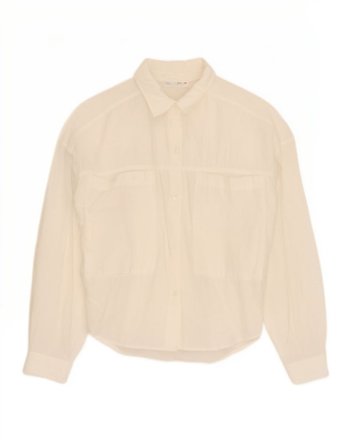 Blusa Camicia Bambina Zara 13-14 Anni Bianco Modal