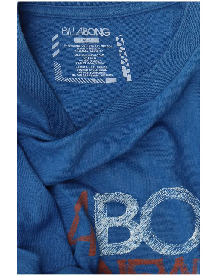 T-shirt grafica da uomo BILLABONG Top grande in cotone blu