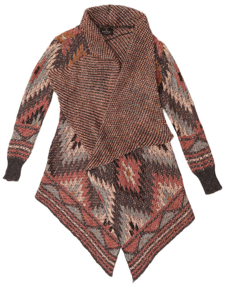 Recensione Maglione cardigan asimmetrico da donna UK 10 Piccolo multicolore azteco