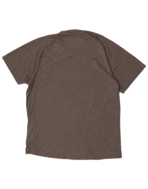 T-shirt Adidas Climalite da uomo Top in poliestere grigio medio