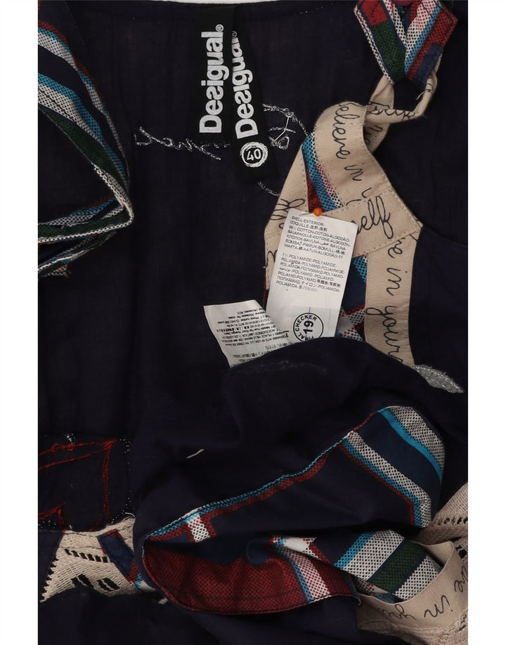 DESIGUAL Abito da donna a trapezio con grafica EU 40 Patchwork medio blu navy
